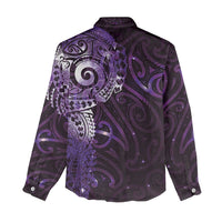 Matariki New Zealand Maori Koru Art Tattoo Women Casual Shirt New Year Galaxy Purple Sky Style LT03 - Polynesian Pride
