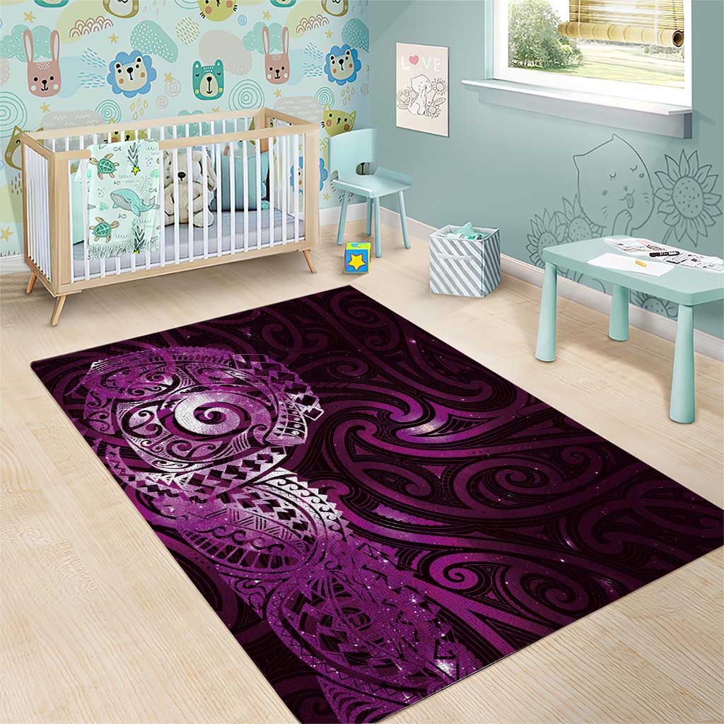 Matariki New Zealand Maori Koru Art Tattoo Area Rug New Year Galaxy Pink Sky Style