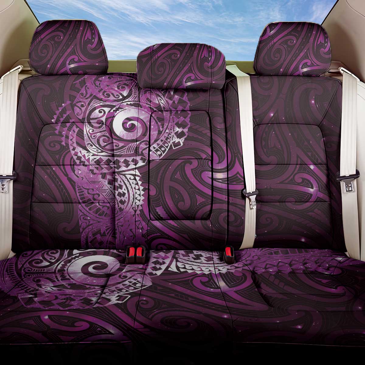 Matariki New Zealand Maori Koru Art Tattoo Back Car Seat Cover New Year Galaxy Pink Sky Style LT03 One Size Pink - Polynesian Pride