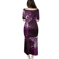 Matariki New Zealand Maori Koru Art Tattoo Family Matching Puletasi and Hawaiian Shirt New Year Galaxy Pink Sky Style LT03 - Polynesian Pride