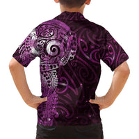 Matariki New Zealand Maori Koru Art Tattoo Family Matching Summer Maxi Dress and Hawaiian Shirt New Year Galaxy Pink Sky Style LT03 - Polynesian Pride
