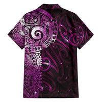 Matariki New Zealand Maori Koru Art Tattoo Family Matching Summer Maxi Dress and Hawaiian Shirt New Year Galaxy Pink Sky Style LT03 - Polynesian Pride