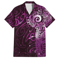 Matariki New Zealand Maori Koru Art Tattoo Family Matching Tank Maxi Dress and Hawaiian Shirt New Year Galaxy Pink Sky Style LT03 Dad's Shirt - Short Sleeve Pink - Polynesian Pride