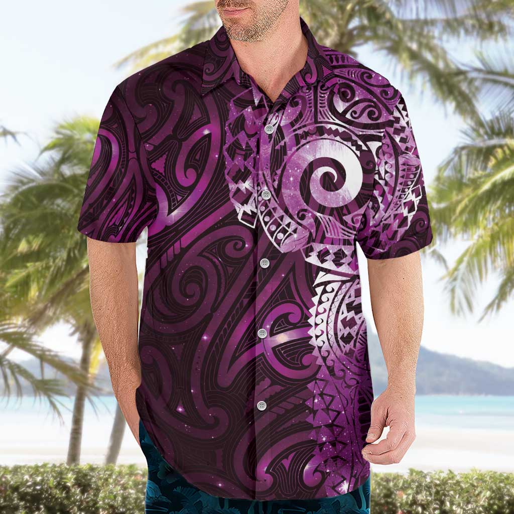 Matariki New Zealand Maori Koru Art Tattoo Hawaiian Shirt New Year Galaxy Pink Sky Style LT03 - Polynesian Pride