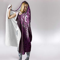 Matariki New Zealand Maori Koru Art Tattoo Hooded Blanket New Year Galaxy Pink Sky Style