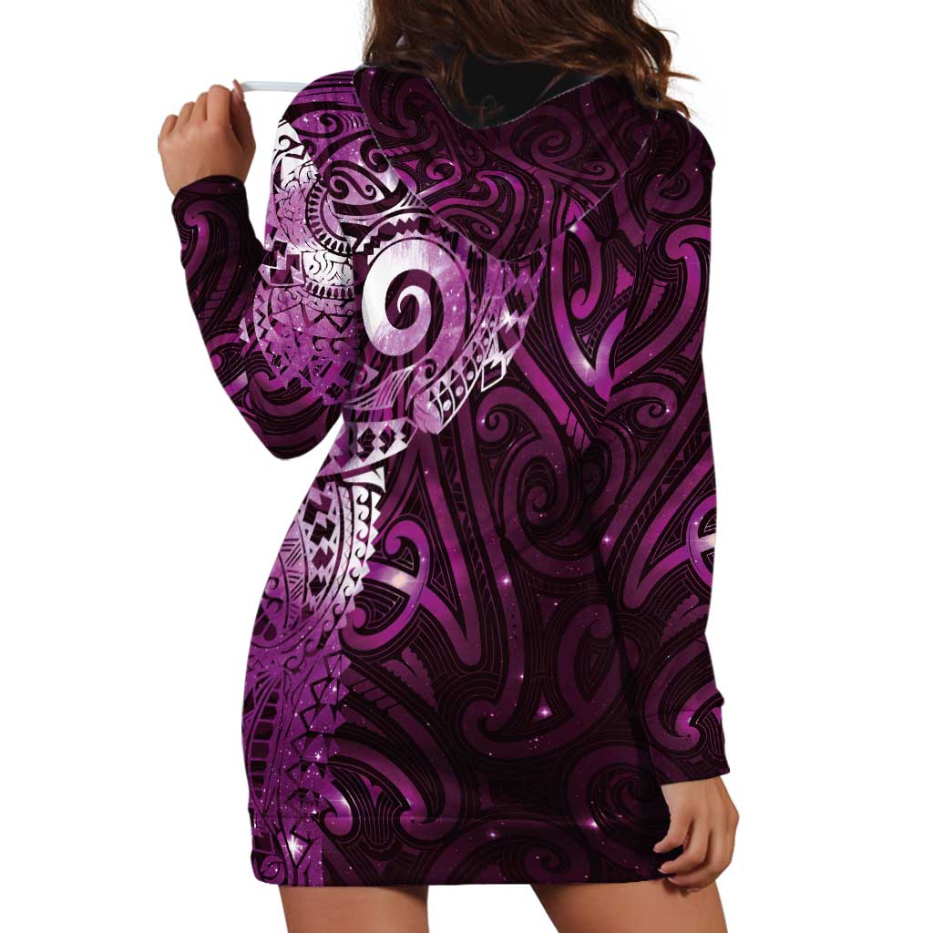 Matariki New Zealand Maori Koru Art Tattoo Hoodie Dress New Year Galaxy Pink Sky Style LT03 - Polynesian Pride