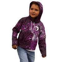 Matariki New Zealand Maori Koru Art Tattoo Kid Hoodie New Year Galaxy Pink Sky Style LT03 - Polynesian Pride