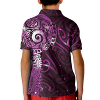 Matariki New Zealand Maori Koru Art Tattoo Kid Polo Shirt New Year Galaxy Pink Sky Style LT03 - Polynesian Pride
