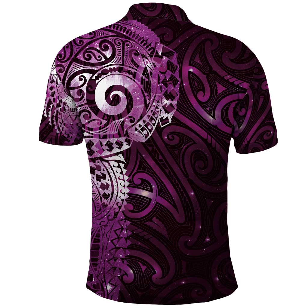 Matariki New Zealand Maori Koru Art Tattoo Polo Shirt New Year Galaxy Pink Sky Style LT03 - Polynesian Pride