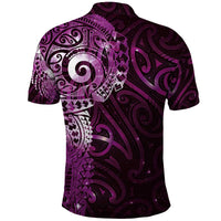 Matariki New Zealand Maori Koru Art Tattoo Polo Shirt New Year Galaxy Pink Sky Style LT03 - Polynesian Pride
