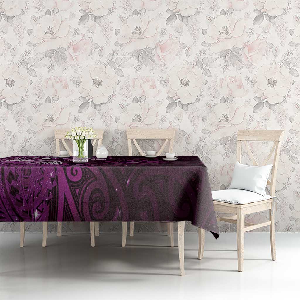 Matariki New Zealand Maori Koru Art Tattoo Tablecloth New Year Galaxy Pink Sky Style