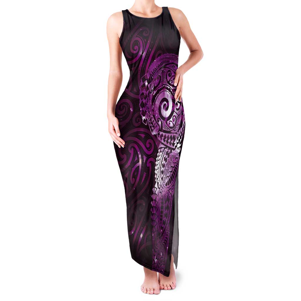 Matariki New Zealand Maori Koru Art Tattoo Tank Maxi Dress New Year Galaxy Pink Sky Style LT03 Women Pink - Polynesian Pride