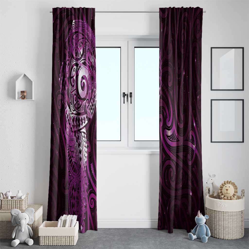 Matariki New Zealand Maori Koru Art Tattoo Window Curtain New Year Galaxy Pink Sky Style
