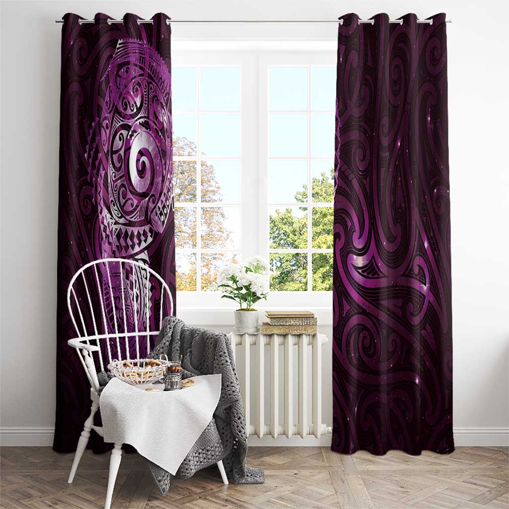 Matariki New Zealand Maori Koru Art Tattoo Window Curtain New Year Galaxy Pink Sky Style