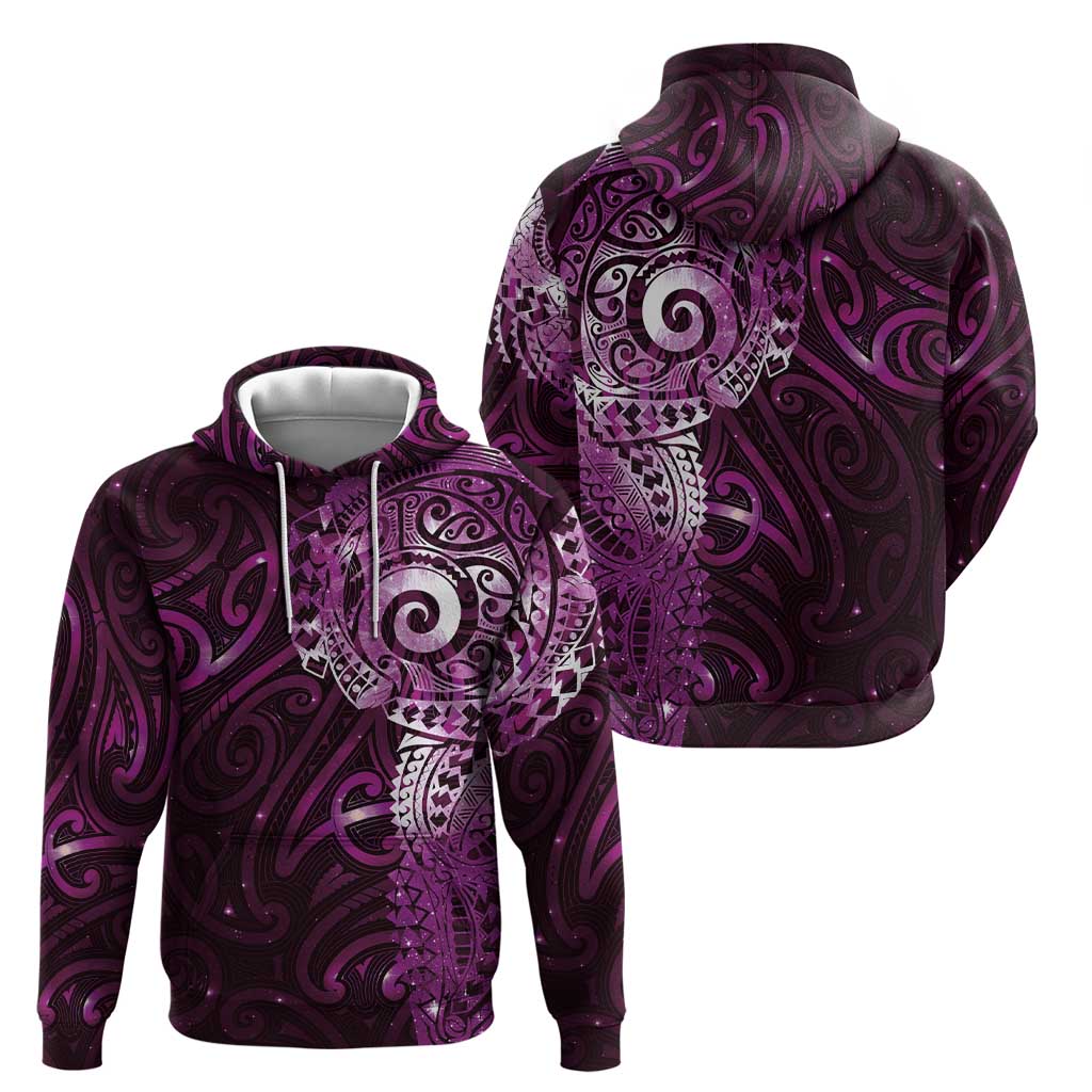 Matariki New Zealand Maori Koru Art Tattoo Zip Hoodie New Year Galaxy Pink Sky Style LT03 - Polynesian Pride