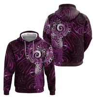 Matariki New Zealand Maori Koru Art Tattoo Zip Hoodie New Year Galaxy Pink Sky Style LT03 - Polynesian Pride