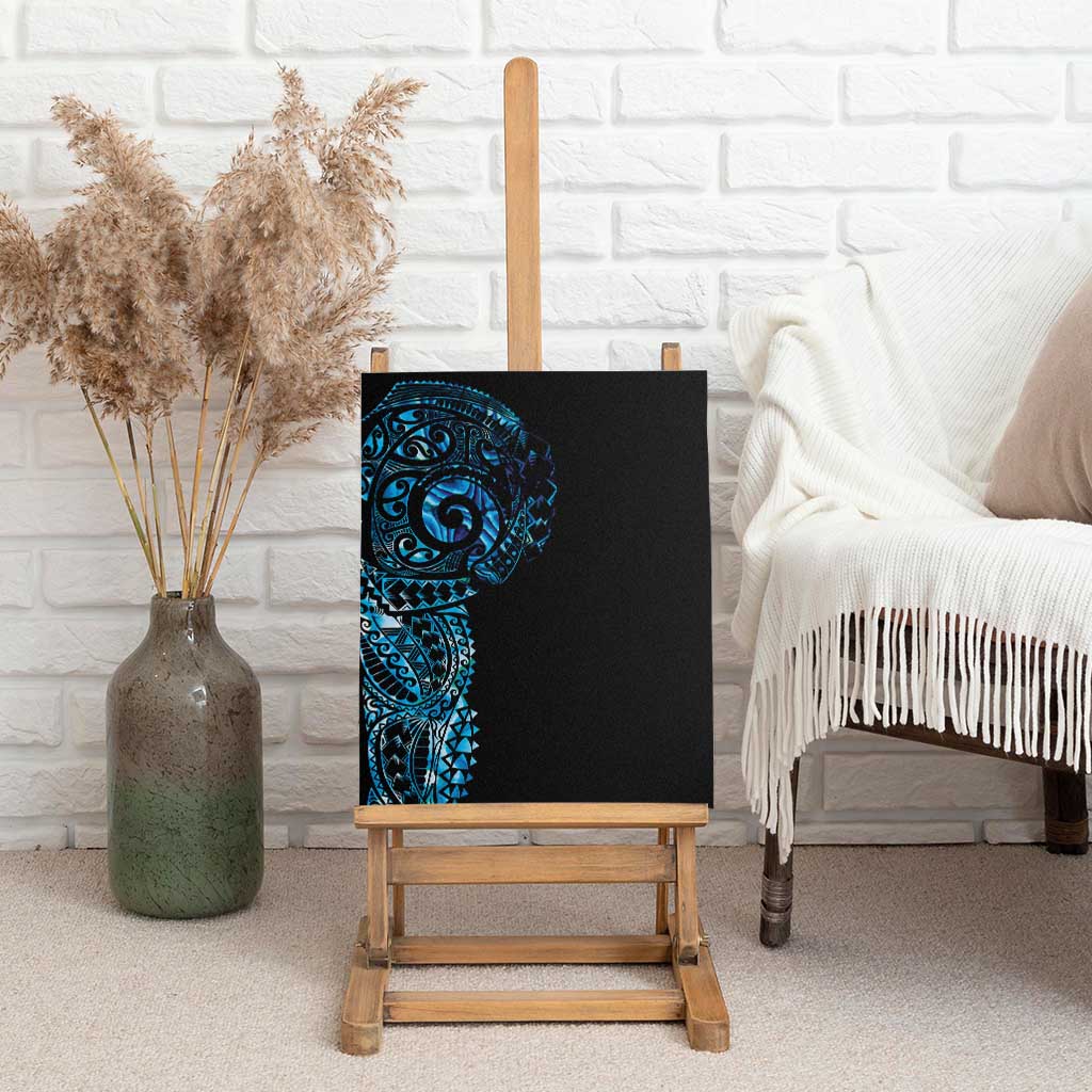 New Zealand Maori Koru Art Traditional Tattoo Canvas Wall Art Paua Shell