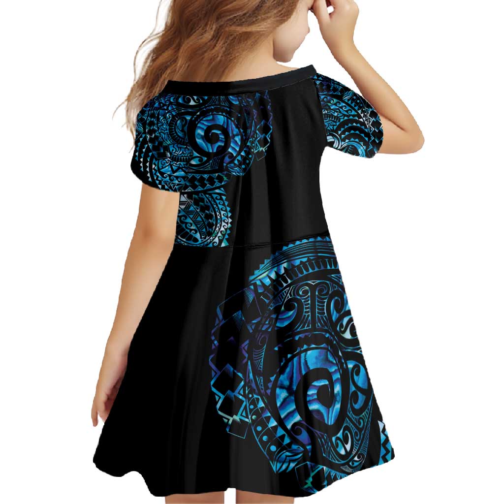 New Zealand Maori Koru Art Traditional Tattoo Family Matching Mermaid Dress and Hawaiian Shirt Paua Shell LT03 - Polynesian Pride
