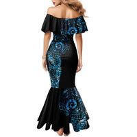 New Zealand Maori Koru Art Traditional Tattoo Family Matching Mermaid Dress and Hawaiian Shirt Paua Shell LT03 - Polynesian Pride