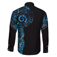 New Zealand Maori Koru Art Traditional Tattoo Family Matching Off Shoulder Maxi Dress and Hawaiian Shirt Paua Shell LT03 - Polynesian Pride