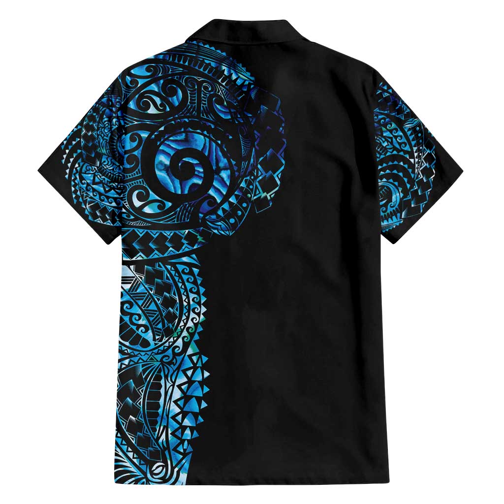New Zealand Maori Koru Art Traditional Tattoo Family Matching Summer Maxi Dress and Hawaiian Shirt Paua Shell LT03 - Polynesian Pride