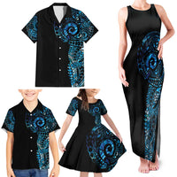 New Zealand Maori Koru Art Traditional Tattoo Family Matching Tank Maxi Dress and Hawaiian Shirt Paua Shell LT03 - Polynesian Pride
