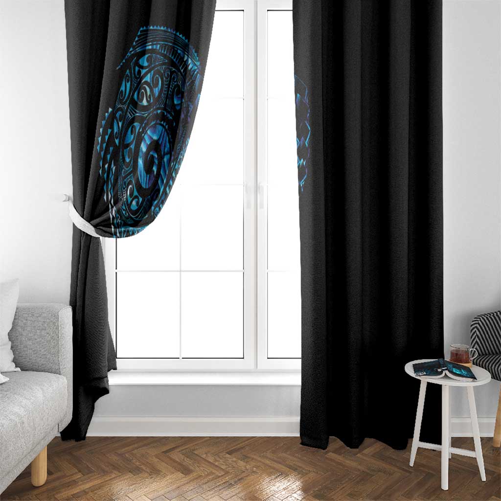 New Zealand Maori Koru Art Traditional Tattoo Window Curtain Paua Shell