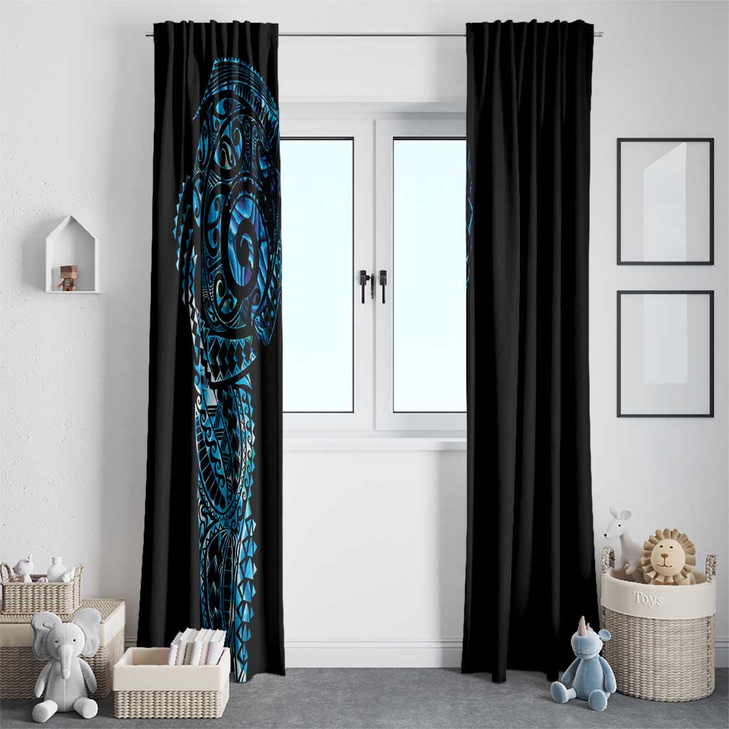 New Zealand Maori Koru Art Traditional Tattoo Window Curtain Paua Shell
