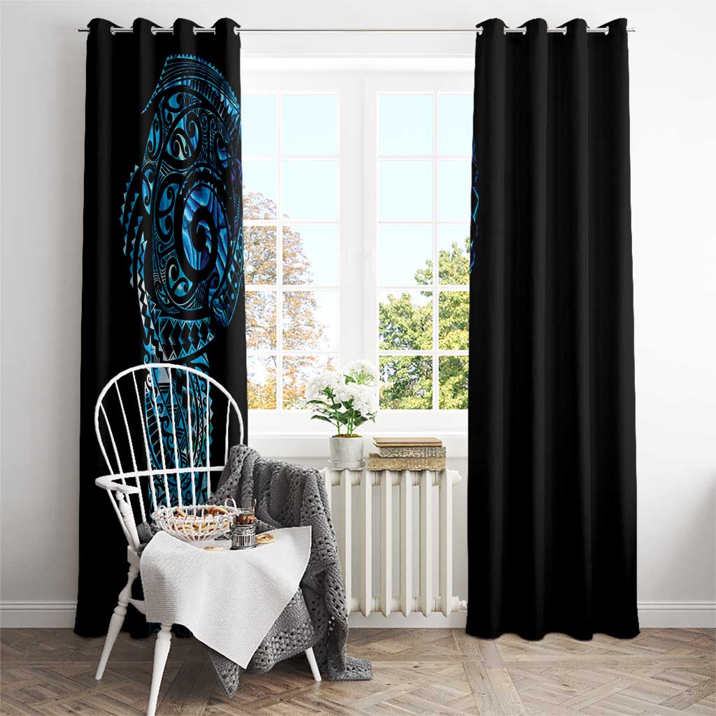New Zealand Maori Koru Art Traditional Tattoo Window Curtain Paua Shell