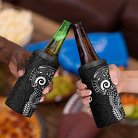 New Zealand Maori Koru Art Traditional Tattoo 4 in 1 Can Cooler Tumbler Simple Style LT03 - Polynesian Pride
