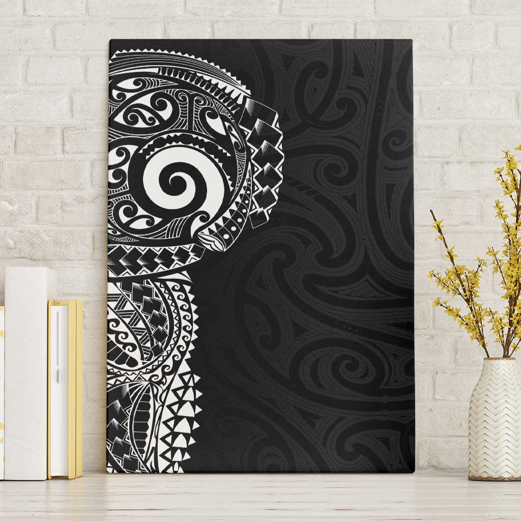 New Zealand Maori Koru Art Traditional Tattoo Canvas Wall Art Simple Style LT03 Without Frame Black - Polynesian Pride