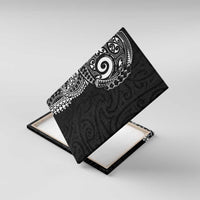 New Zealand Maori Koru Art Traditional Tattoo Canvas Wall Art Simple Style LT03 With Frame Black - Polynesian Pride