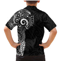 New Zealand Maori Koru Art Traditional Tattoo Family Matching Mermaid Dress and Hawaiian Shirt Simple Style LT03 - Polynesian Pride