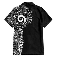 New Zealand Maori Koru Art Traditional Tattoo Family Matching Off Shoulder Maxi Dress and Hawaiian Shirt Simple Style LT03 - Polynesian Pride