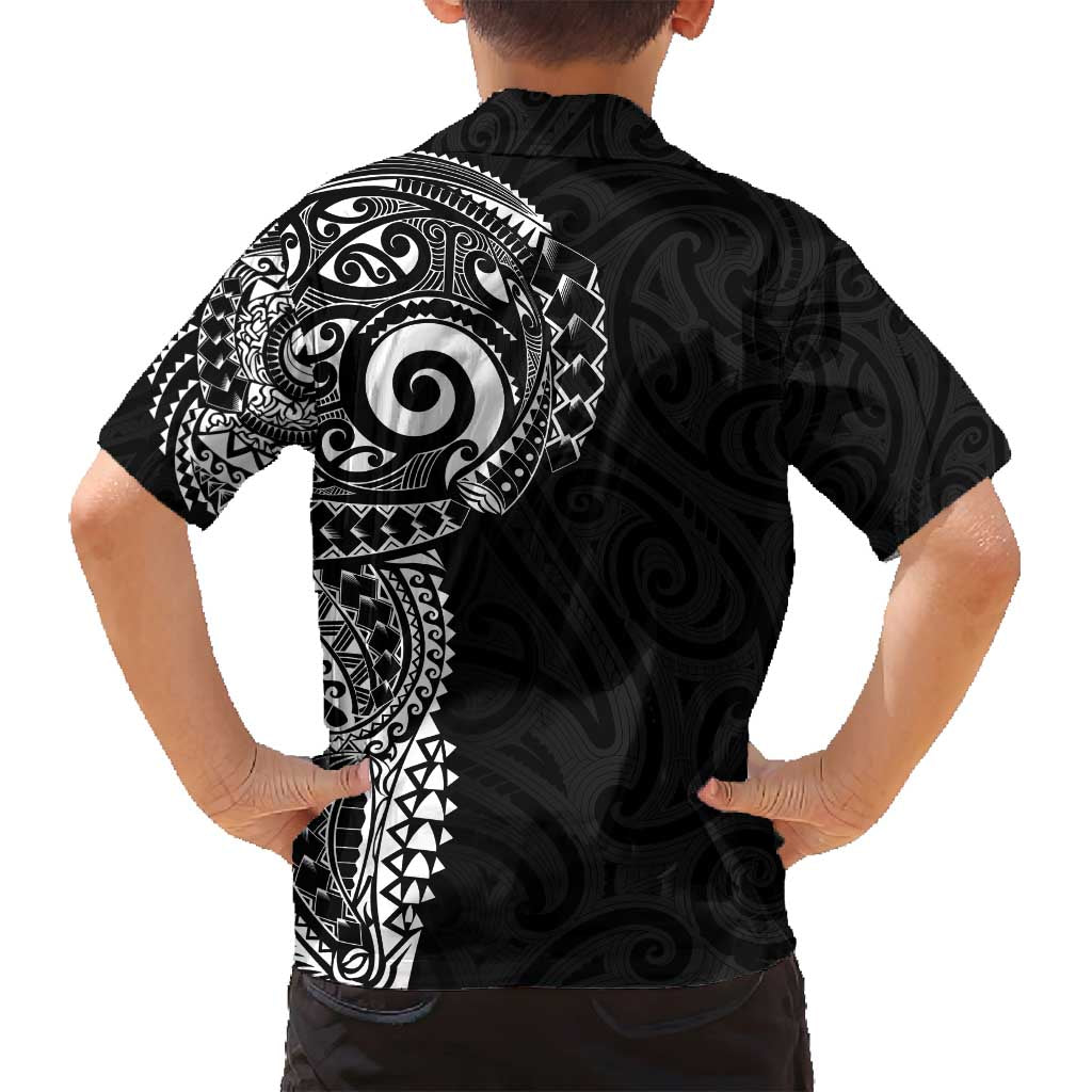 New Zealand Maori Koru Art Traditional Tattoo Family Matching Summer Maxi Dress and Hawaiian Shirt Simple Style LT03 - Polynesian Pride