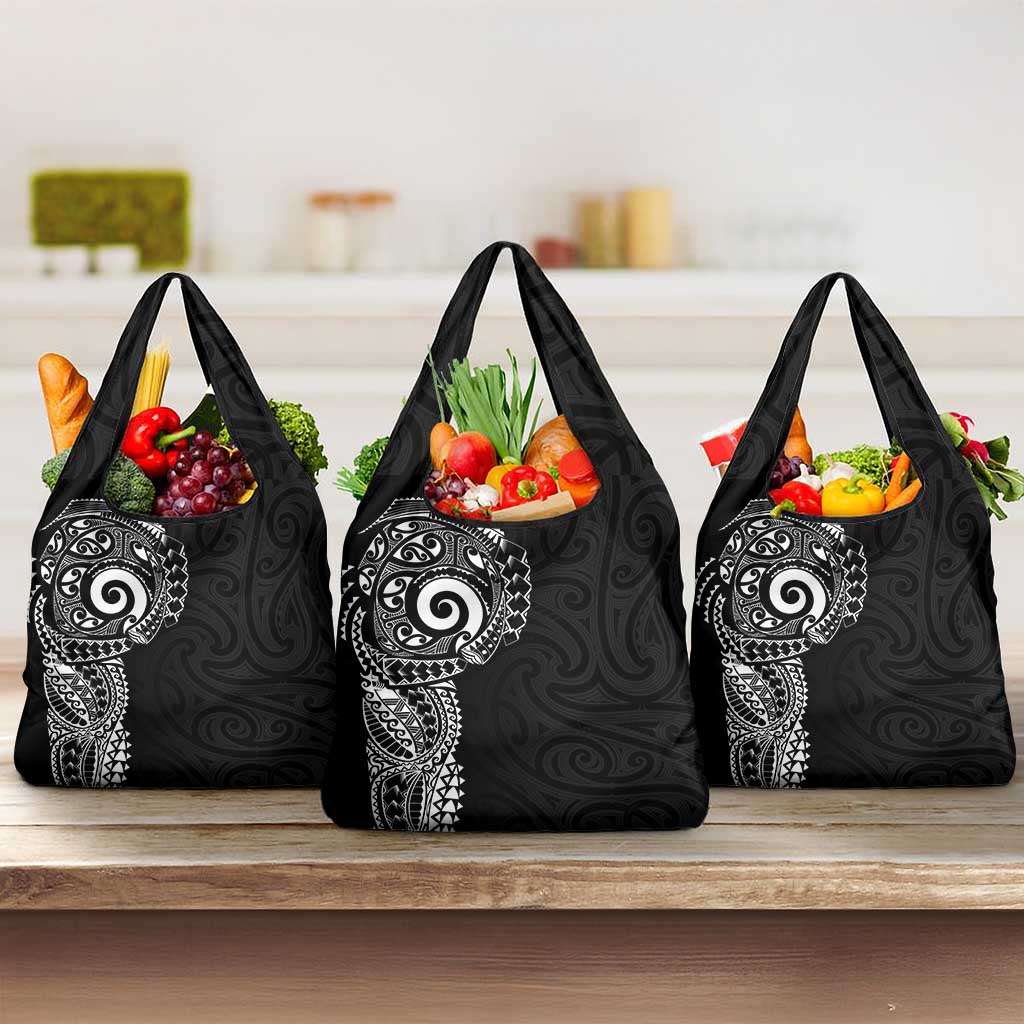 New Zealand Maori Koru Art Traditional Tattoo Grocery Bag Simple Style