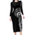 New Zealand Maori Koru Art Traditional Tattoo Long Sleeve Bodycon Dress Simple Style