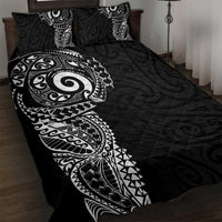 New Zealand Maori Koru Art Traditional Tattoo Quilt Bed Set Simple Style LT03 Black - Polynesian Pride