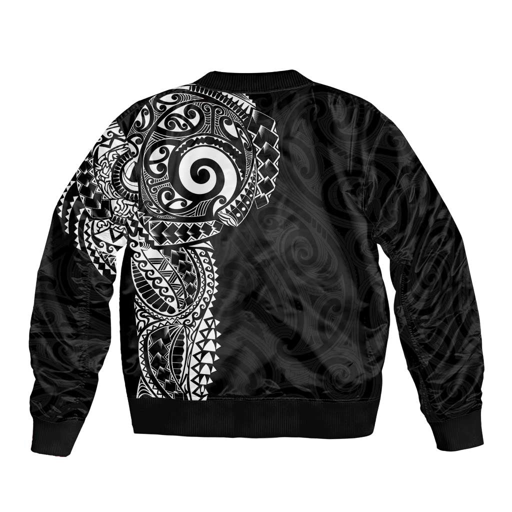 New Zealand Maori Koru Art Traditional Tattoo Sleeve Zip Bomber Jacket Simple Style