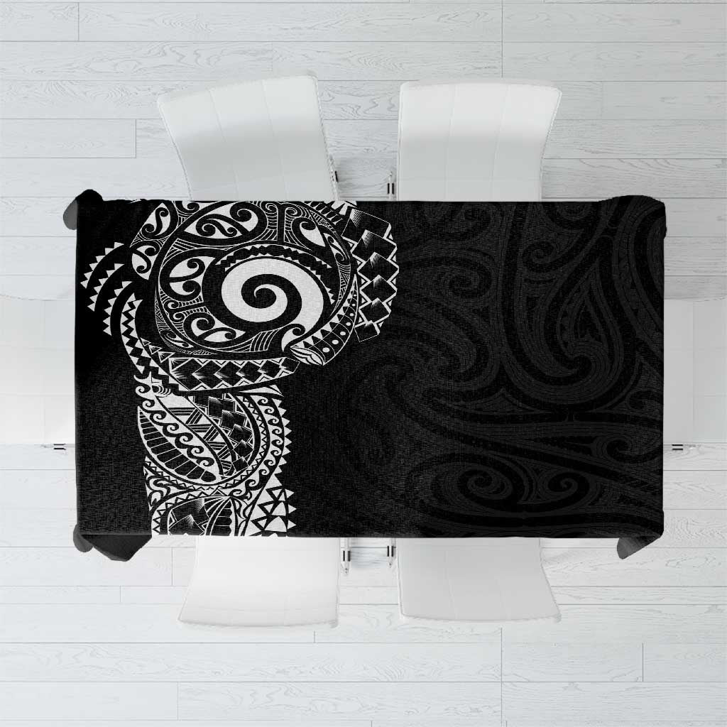 New Zealand Maori Koru Art Traditional Tattoo Tablecloth Simple Style LT03 Black - Polynesian Pride
