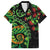 New Zealand Koru Plants and Pohutukawa Family Matching Off Shoulder Short Dress and Hawaiian Shirt Maori Tattoo Pattern