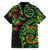 New Zealand Koru Plants and Pohutukawa Family Matching Off Shoulder Short Dress and Hawaiian Shirt Maori Tattoo Pattern