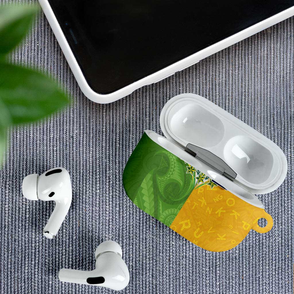Cook Islands Language Week AirPods Case Tatau Pattern and Rarotongan Alphabet - Polynesian Pride