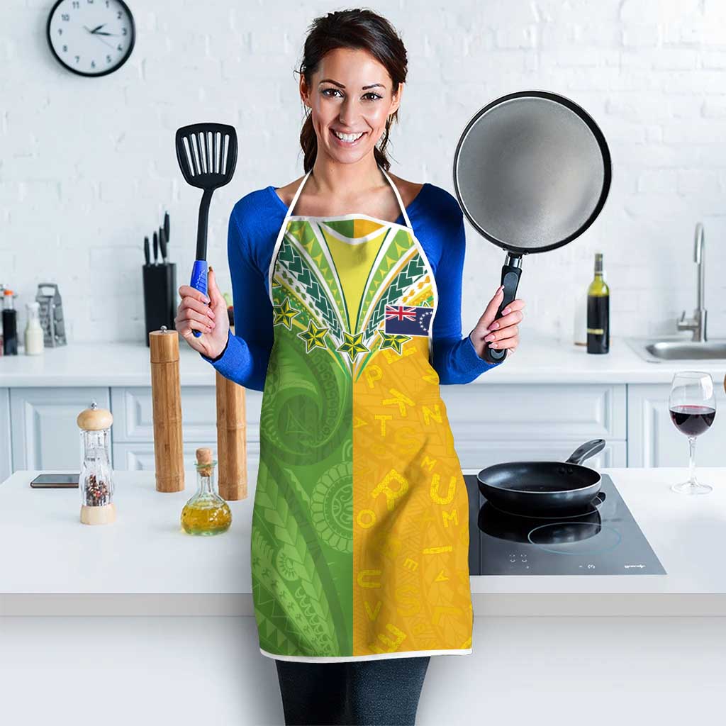 Cook Islands Language Week Apron Tatau Pattern and Rarotongan Alphabet - Polynesian Pride