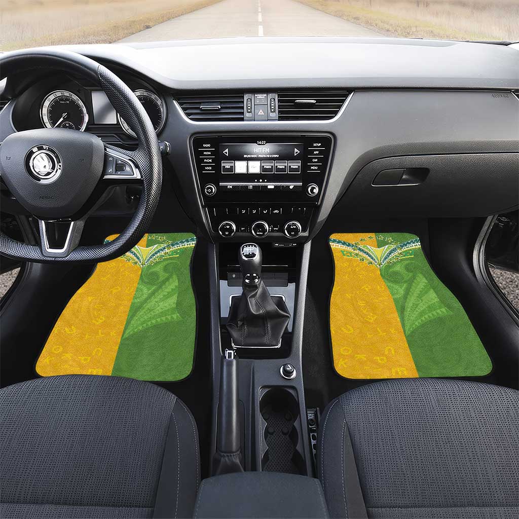 Cook Islands Language Week Car Mats Tatau Pattern and Rarotongan Alphabet - Polynesian Pride