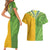 Cook Islands Language Week Couples Matching Short Sleeve Bodycon Dress and Hawaiian Shirt Tatau Pattern and Rarotongan Alphabet - Polynesian Pride