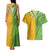 Cook Islands Language Week Couples Matching Tank Maxi Dress and Hawaiian Shirt Tatau Pattern and Rarotongan Alphabet - Polynesian Pride