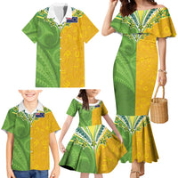 Cook Islands Language Week Family Matching Mermaid Dress and Hawaiian Shirt Tatau Pattern and Rarotongan Alphabet LT03 - Polynesian Pride