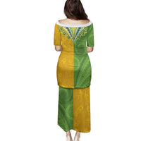 Cook Islands Language Week Family Matching Puletasi and Hawaiian Shirt Tatau Pattern and Rarotongan Alphabet - Polynesian Pride