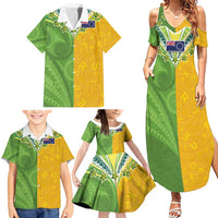 Cook Islands Language Week Family Matching Summer Maxi Dress and Hawaiian Shirt Tatau Pattern and Rarotongan Alphabet LT03 - Polynesian Pride